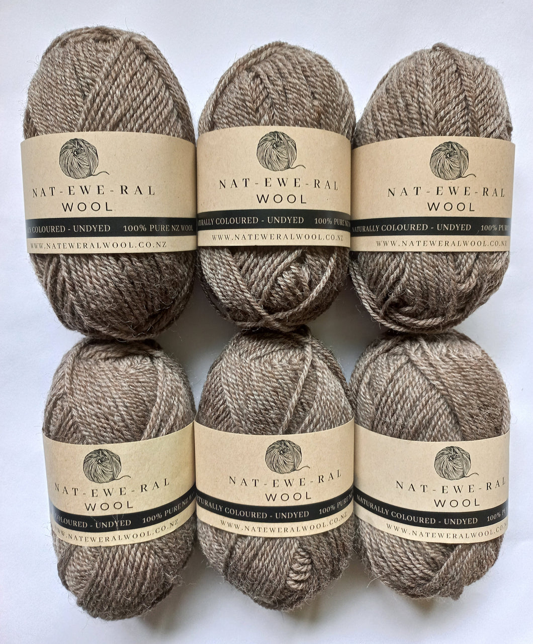 Undyed Natural Coloured Hazelwood Yarn - 6 pack