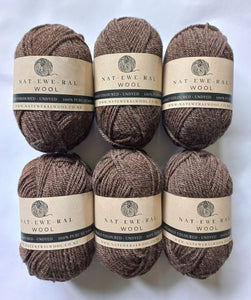 Undyed Natural Coloured Dark Brown Yarn - 6 pack