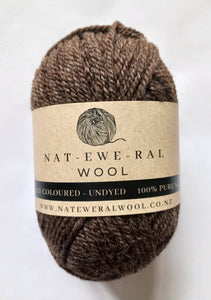 Undyed Natural Coloured Dark Brown Yarn - Single