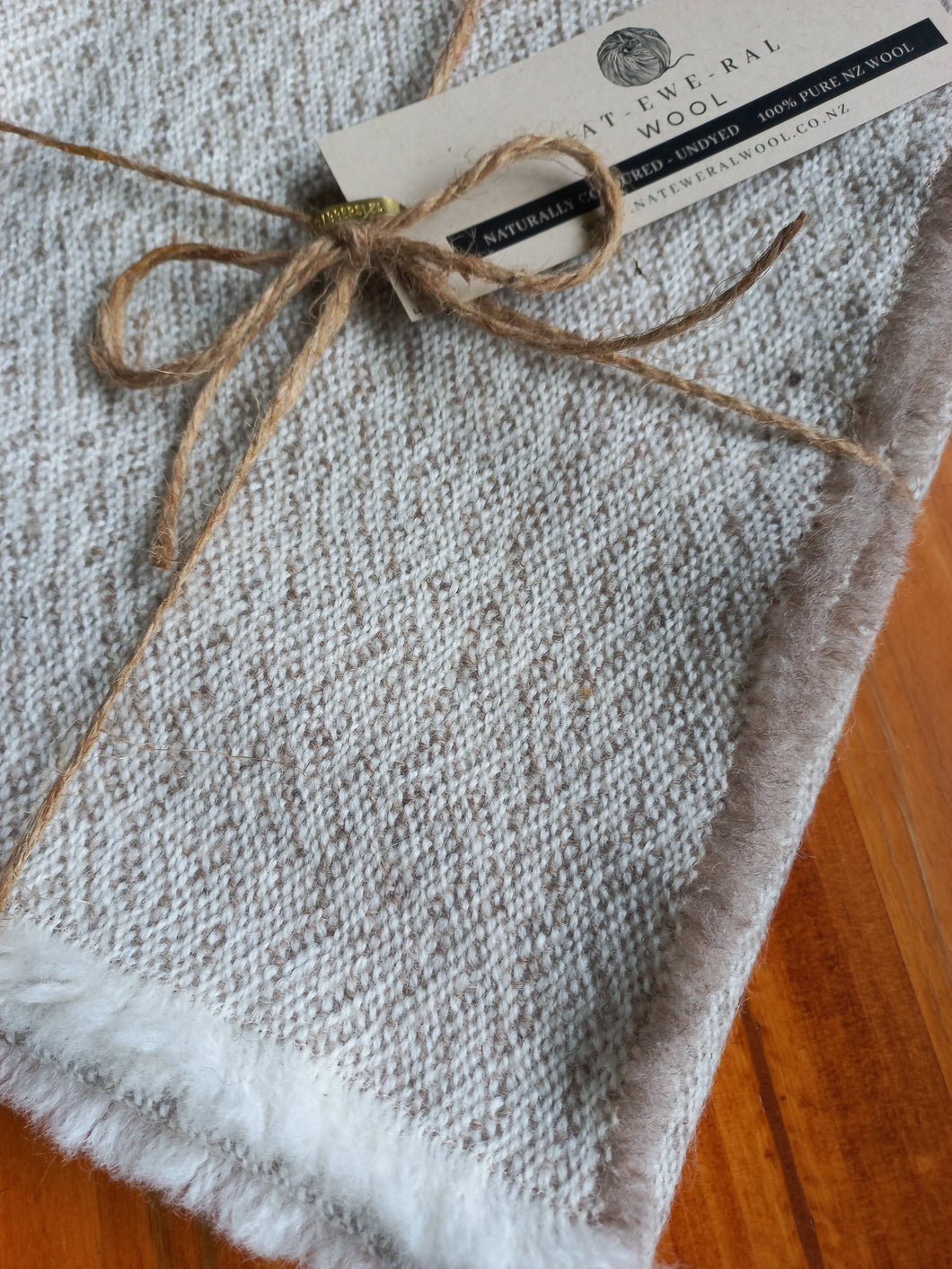 Little Freyed Blanket  - Taupe/White 120x75cm