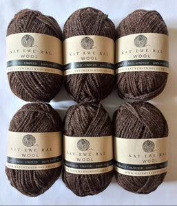 Undyed Natural Coloured Black Yarn - 6 pack